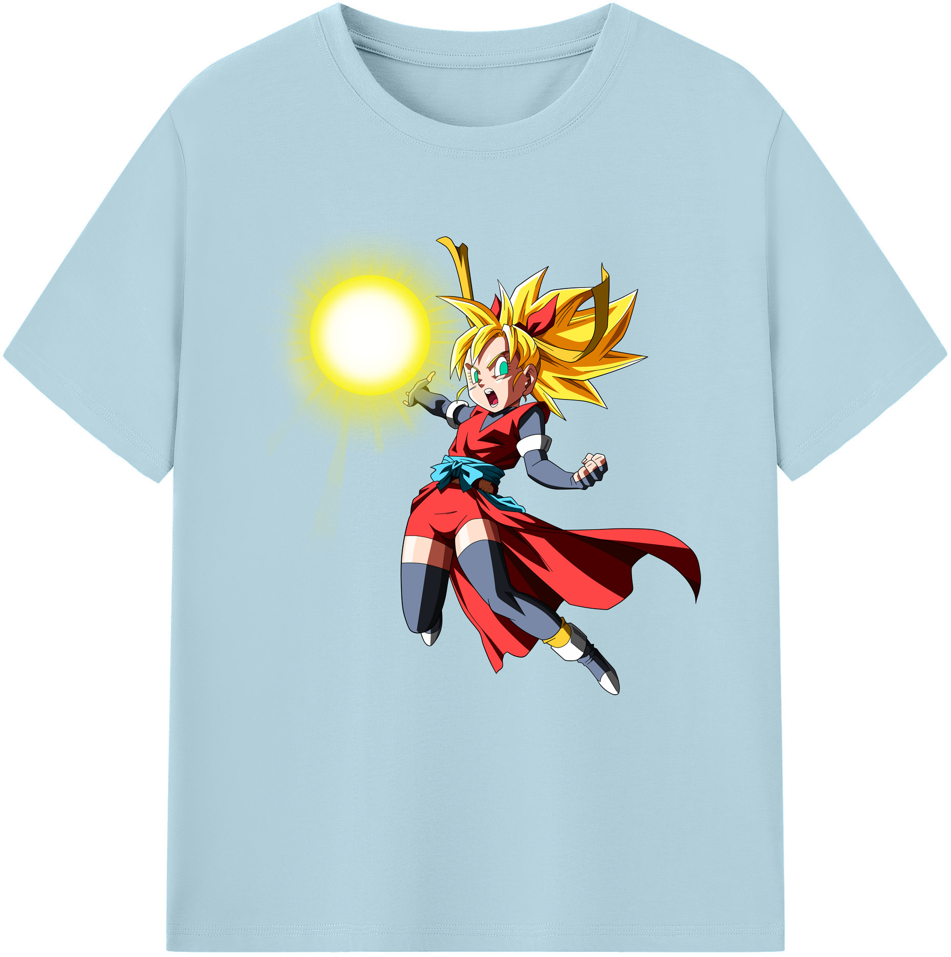（画像用） ドラゴンボール カリフラ DRAGON BALL Caulifla 綿100％半袖Tシャツ（フロントプリント）